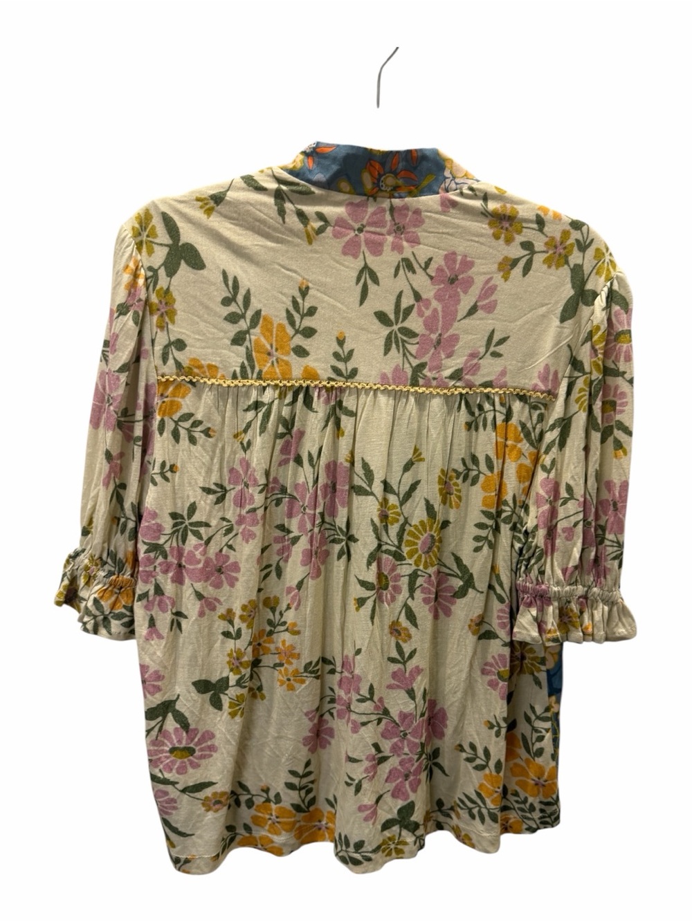 Bl^nk London Stephanie Multicolor Floral Short Sleeve Blouse Size M - Picture 3 of 7